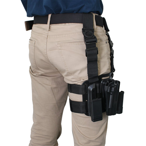 AGPtEK® Tactical Right Hand Paddle & Leg Belt Drop Leg Holster Black